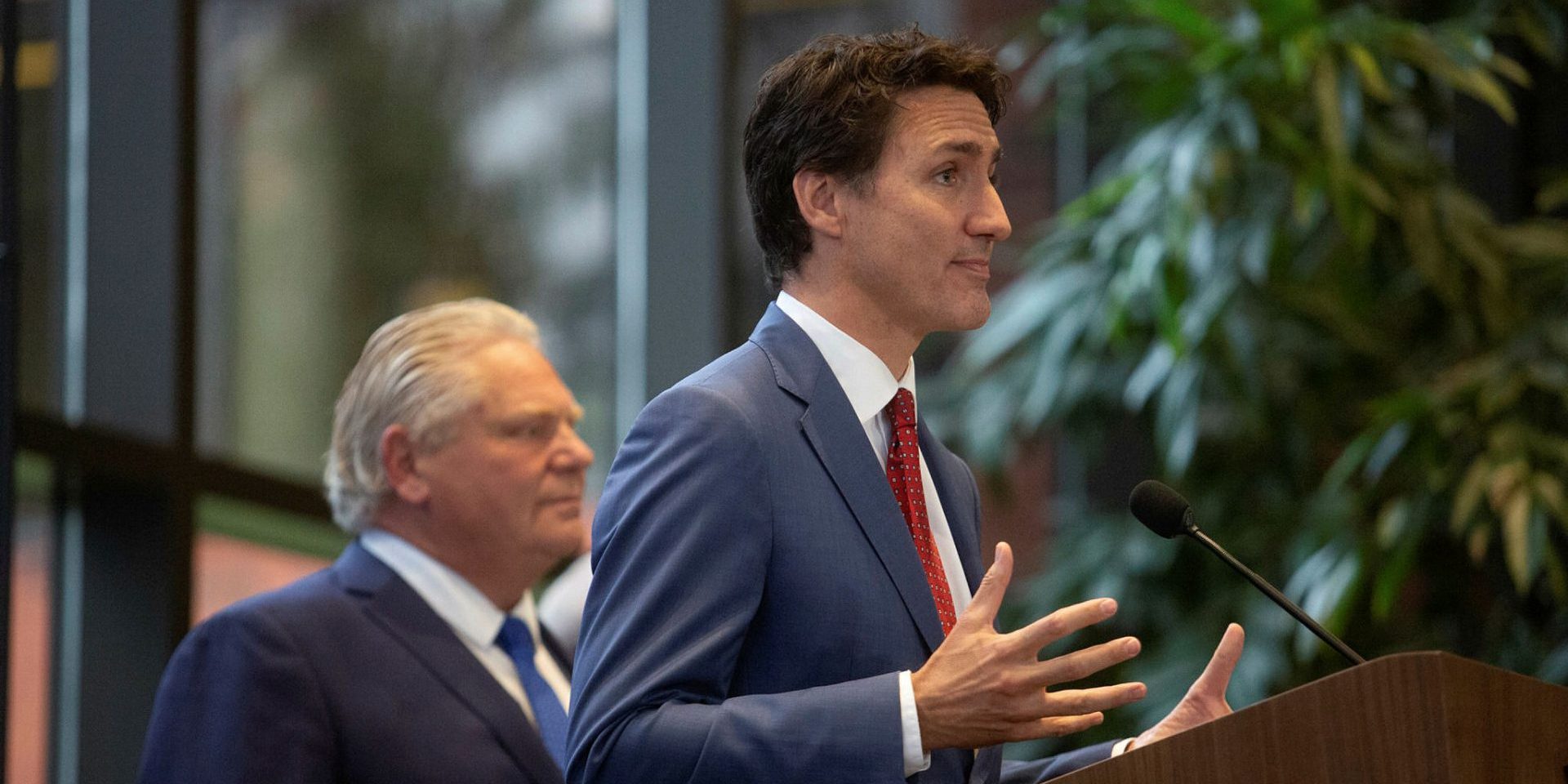 Prime Minister Justin Trudeau speaks at an event in Kanata, Ont. on Oct. 17, 2022, to announce the expansion of the Nokia Campus in March Road. The Hill Times photograph by Andrew Meade