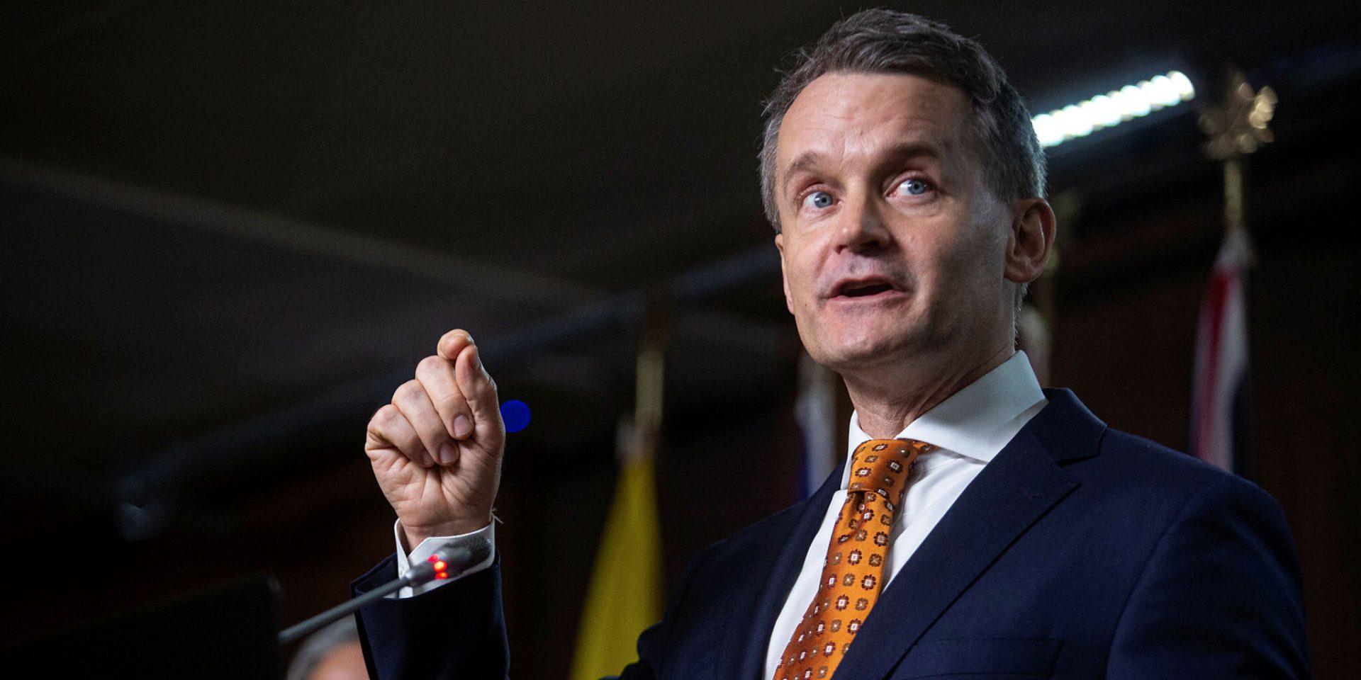 Minister of Labour Seamus O’Regan holds a press conference in West Block on  Nov. 22, 2022, to outline the federal carbon pollution pricing systems. Andrew Meade