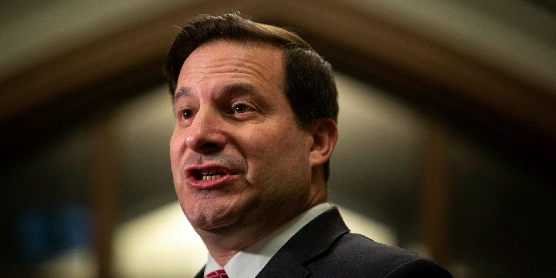 Minister of Public Safety Marco Mendicino speaks with reporters after the Liberal party caucus meeting in West Block  on Nov. 30, 2022. Andrew Meade