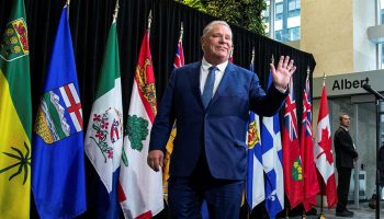 ONtario Premier Doug Ford joins the country’s other premiers at 90 Elgin St. in Ottawa on Feb. 7, 2023, to meet with the Prime Minister to discuss a healthcare deal. andrew meade