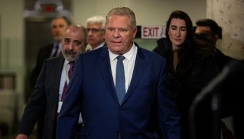 Ontario Premier Doug Ford leaves 90 Elgin St. in Ottawa on Feb. 7, 2023, after  a meetimng with fellow Premiers and the Prime Minister to discuss a healthcare deal. Andrew Meade